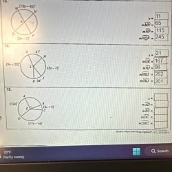 Unit 10 circles homework 3