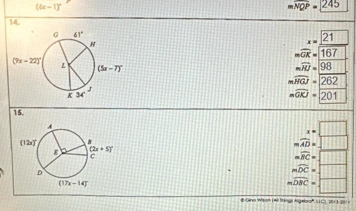 Unit 10 circles homework 3