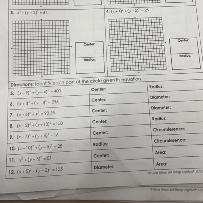 Unit 10 circles homework 3