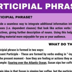 Participles and participial phrases worksheet answer key