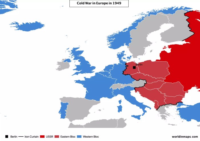 Cold war alliances of europe map iron curtain