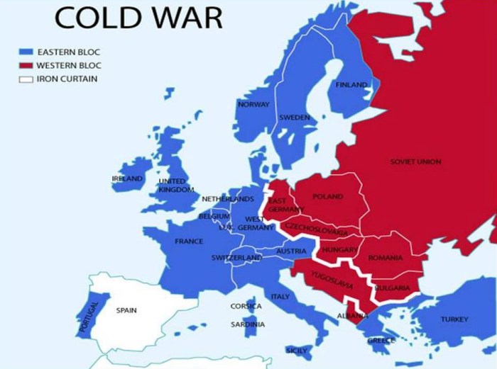 Cold war alliances of europe map iron curtain